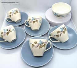 Vintage Lot of 5 Empire Porcelain Staffordshire England Demitasse cup & saucer + sugar bowl