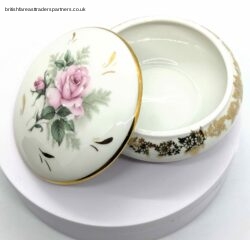 Vintage JB Limoges France FRENCH Porcelain Bonbonnière Trinket Pot
