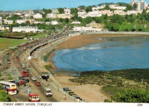 Postcard front - Torre Abbey Sands Torquay Postcard – Europa Cards 1990 Coastal Scene