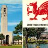 1960s Swansea Guildhall & Victoria Park postcard