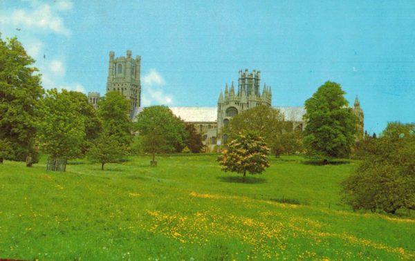 Ely Cathedral Postcard from Dean’s Park, 1970s