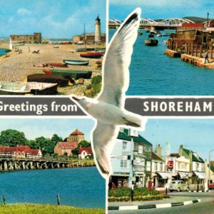 Greetings from Shoreham Multiview Postcard 1970s