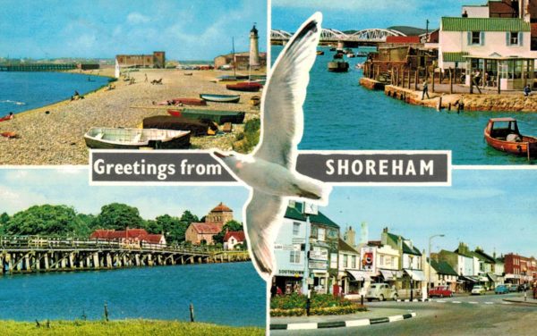 Greetings from Shoreham Multiview Postcard 1970s