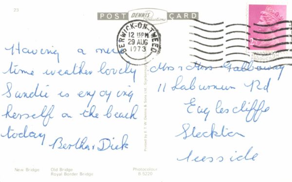 Berwick-upon-Tweed Postcard Royal Border Bridge 1973
