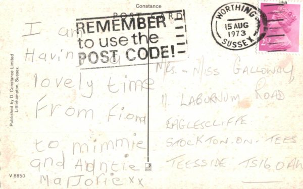 Vintage 1973 Worthing Postcard with Black Cat & Pier Views
