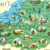 1969 Somerset Map Postcard – Illustrated County Landmarks