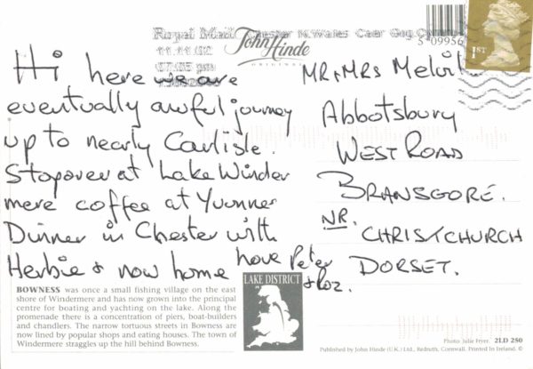 Bowness on Windermere Postcard – Lake District by John Hinde
