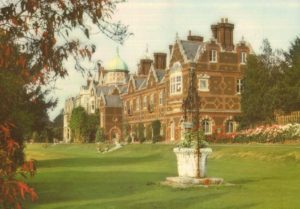 Sandringham House Postcard – West Front, Norfolk Royal Estate