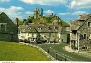Corfe Castle Postcard – Dorset Village & Norman Ruins