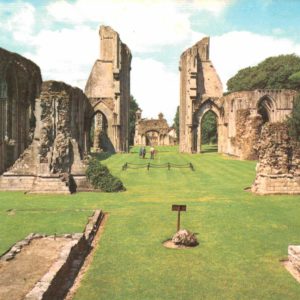Glastonbury Abbey Postcard – Westward View of Ruins, Somerset