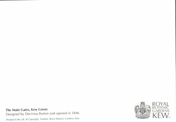 Kew Gardens Postcard – Main Gates, Kew Green by Decimus Burton