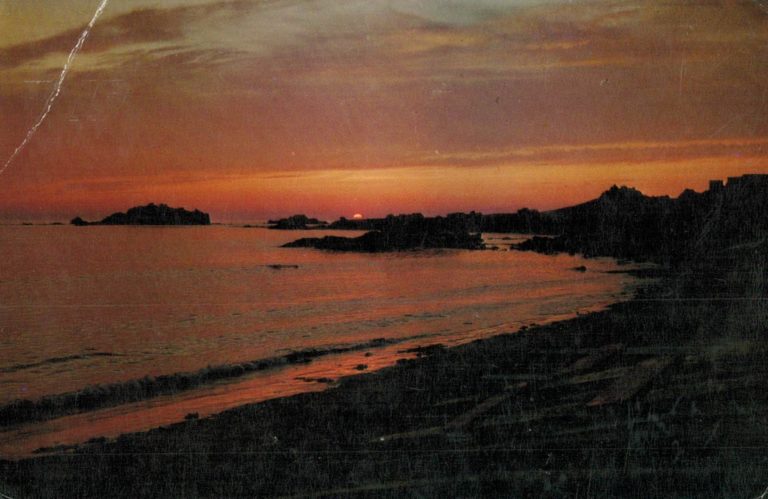 Sunset Grande Rocque Guernsey Postcard c1960s