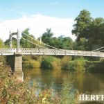 Victoria Footbridge Hereford Postcard by Alan Curtis c1990s