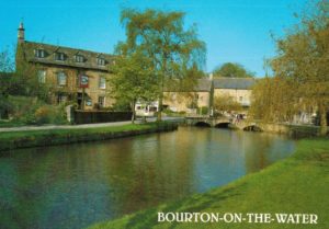 Old Mill Bridge Bourton-on-the-Water Postcard Salmon