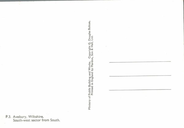 Avebury Stone Circle Postcard Wiltshire Mardon & Hall Ltd