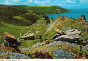 Lynton & Lynmouth Postcard – Valley of Rocks, John Hinde 1983