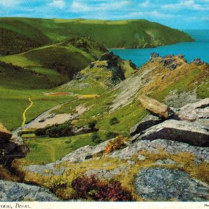 Lynton & Lynmouth Postcard – Valley of Rocks, John Hinde 1983