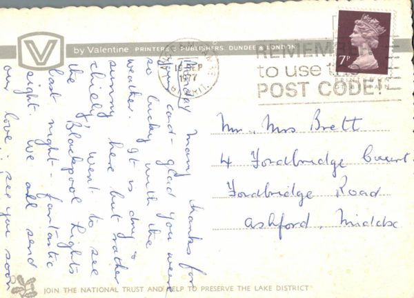 Tarn Hows Lake District Postcard – 1977 Langdale View