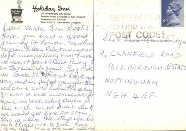 Holiday Inn Liverpool Postcard – Neon Sign 1977