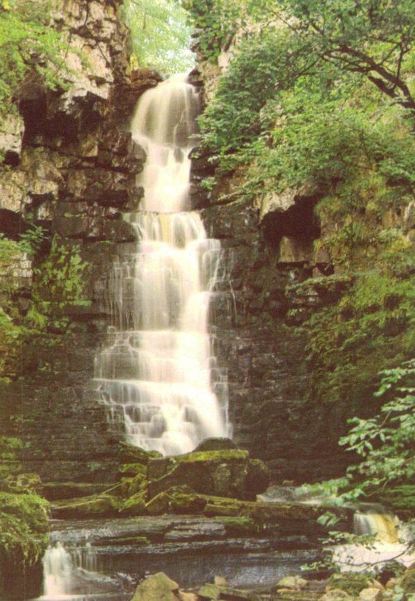Mill Gill Falls Askrigg postcard Wensleydale Walter Scott