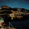 Rock of Gibraltar postcard night view Krüger vintage