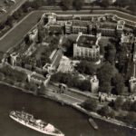 Tower of London Aerial View Postcard, 1956 Sepia RP