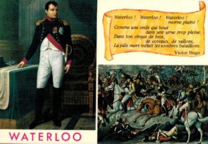Waterloo Battle Postcard – Napoleon, Victor Hugo, Cavalry Scene