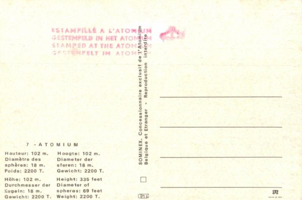 Atomium Brussels Postcard – Vintage Expo Landmark View