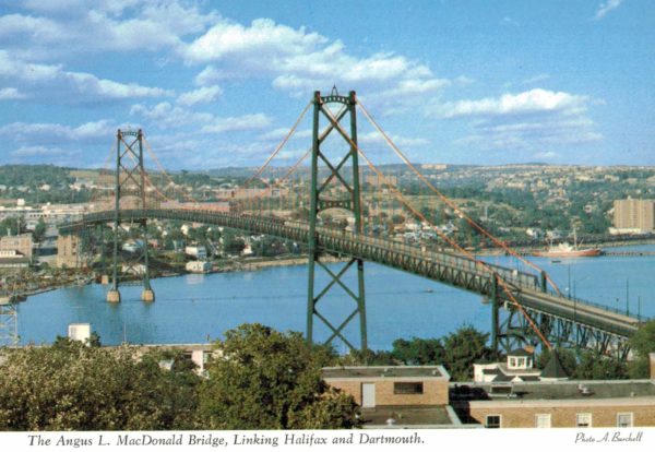 Angus L. Macdonald Bridge Postcard – Halifax Dartmouth Nova Scotia