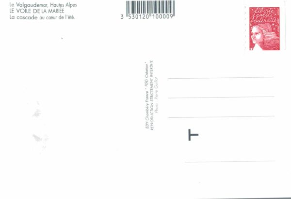 Le Voile de la Mariée Waterfall Postcard Valgaudemar