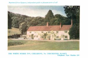 White Horse Inn Chilgrove Sussex Vintage Postcard