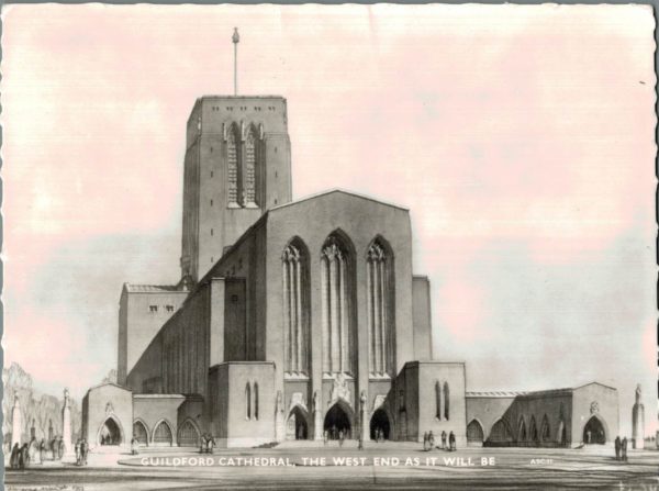 Guildford Cathedral West End Frith Architectural Postcard