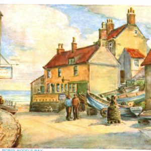 Robin Hood’s Bay Dock Postcard – Harold Todd Sketch