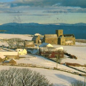 Iona Abbey Winter Postcard – Isle of Mull Landscape
