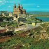 Mellieha Malta Parish Church View Vintage Postcard