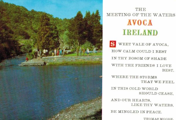 Meeting of the Waters Avoca Ireland Vintage Postcard
