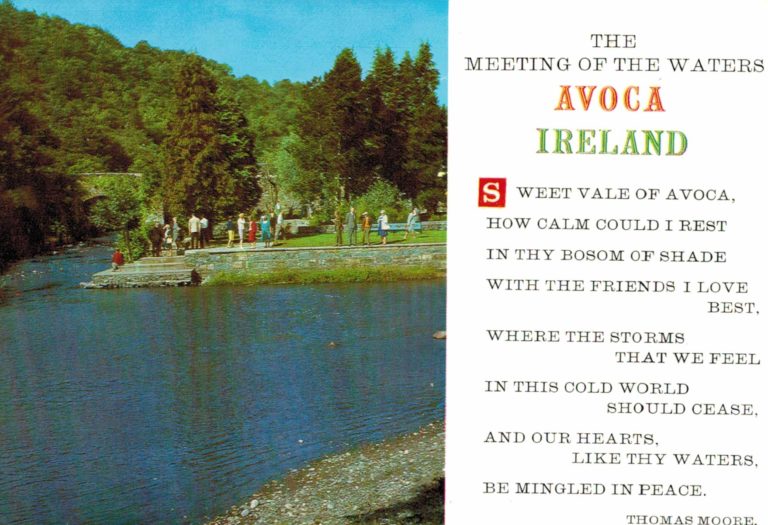Meeting of the Waters Avoca Ireland Vintage Postcard