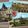 Luxembourg City Vintage Postcard Palais Viaduct Cathedral