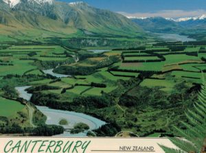 Canterbury Rakaia Gorge Postcard NZ Aerial View c1990s