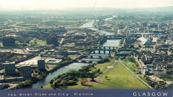 Glasgow Green & River Clyde City View Postcard by Colin Baxter