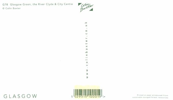Glasgow Green & River Clyde City View Postcard by Colin Baxter