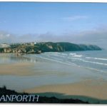 Perranporth Cornwall Beach Postcard by Bob Croxford
