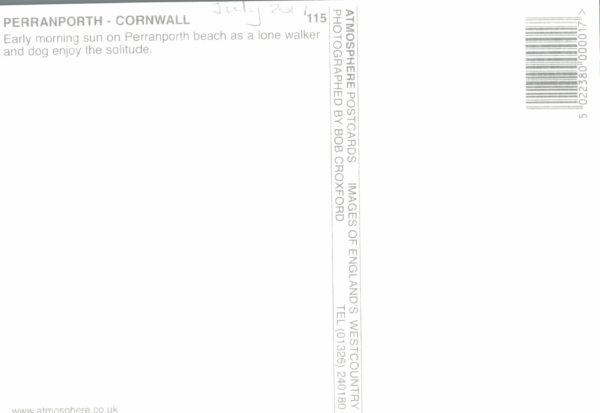 Perranporth Cornwall Beach Postcard by Bob Croxford
