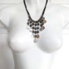 Vintage Shell & Bead Fringe Necklace – Mother of Pearl Accents