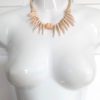 Vintage Coral Tone Shell Spike Necklace – Peach & Natural White Vintage Coral Tone Shell Spike Necklace – Peach & Natural White