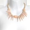 Vintage Coral Tone Shell Spike Necklace – Peach & Natural White Vintage Coral Tone Shell Spike Necklace – Peach & Natural White