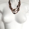 Vintage Tribal-Style Wooden Bead Statement Necklace