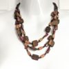 Vintage Tribal-Style Wooden Bead Statement Necklace
