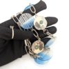 Mid-Century Brutalist Necklace With Blue Lucite & Tribal Faces