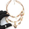 Vintage Layered Wood & Acrylic Tribal-Style Necklace